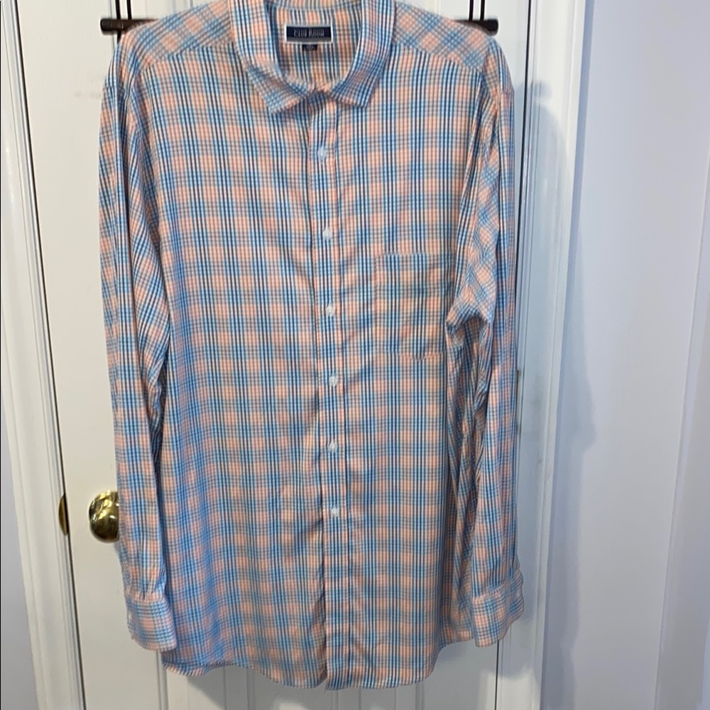 Club Room button down, 93% Nylon, 7% spandex
